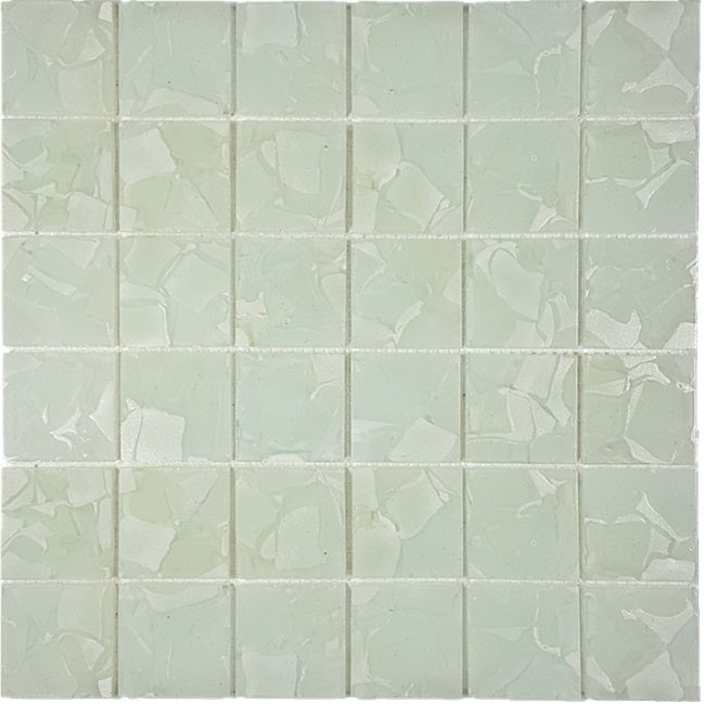 Full Sheet Sample - Aquatica Flower Lilies Glass Mosaic - 2" x 2" x 8 MM Glossy
