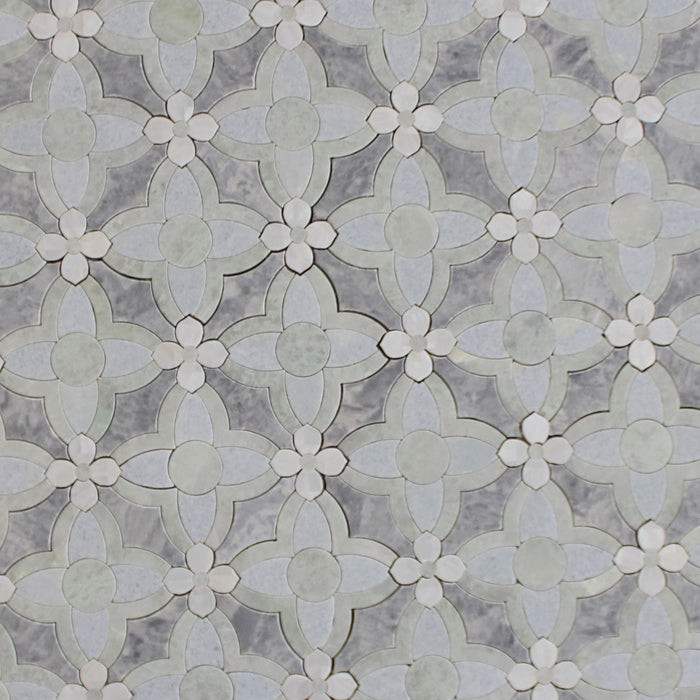 Lilly Pad Marble Mosaic - Deco Polished
