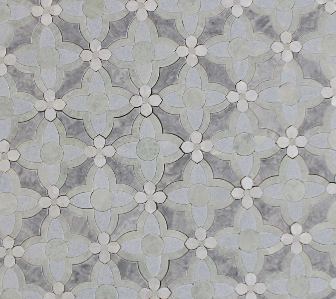 Lilly Pad Marble Mosaic - Deco Polished