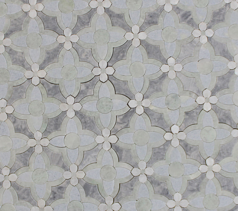 Lilly Pad Marble Mosaic - Deco Polished