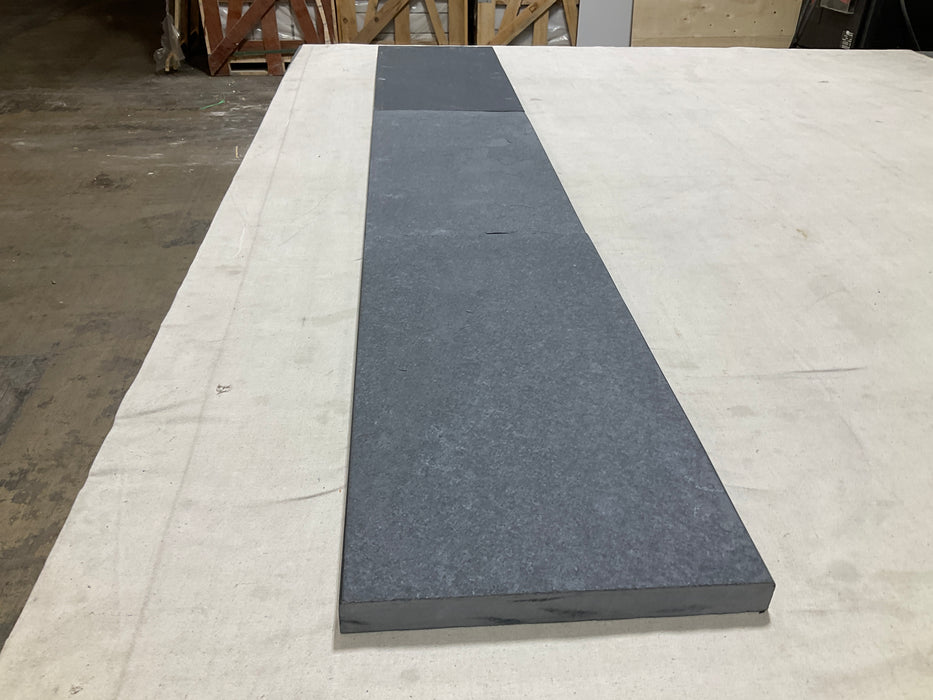 Lime Black Natural Cleft Face, Gauged Back Limestone Pool Coping - 12" x 24" 2