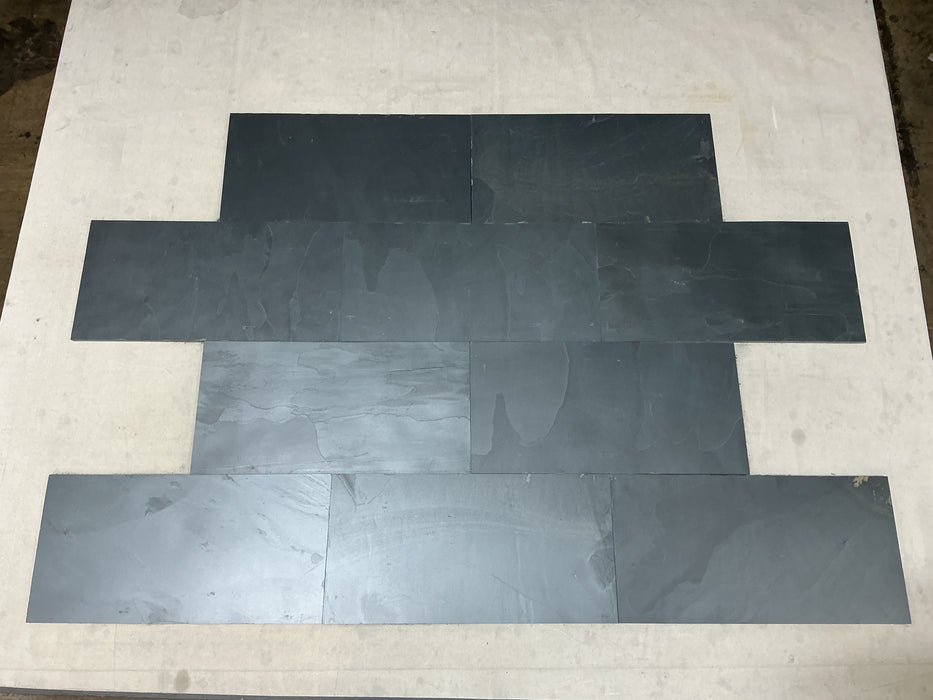 Lime Black Gauged Slate Tile - 12" x 24"