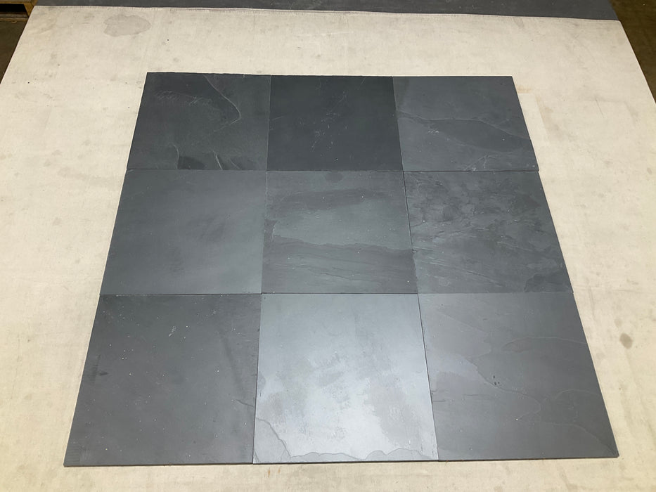 Lime Black Gauged Slate Tile - 16" x 16"