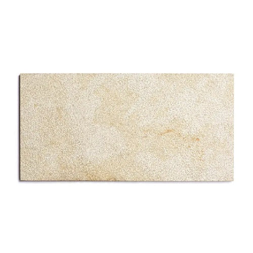 Full Tile Sample - Limestone Buff Bush Hammered Limestone Tile - 12" x 24" x 3/4" Matte