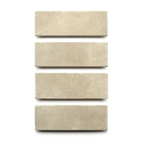 Full Tile Sample - Limestone Buff Honed Limestone Tile - 4" x 12" x 3/4" Matte