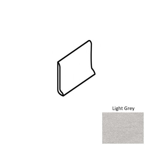Basaltine Light Grey Porcelain Floor & Wall Trim - 6" x 12" Rounded Top Cove Base
