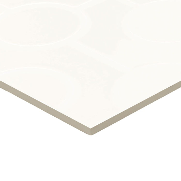 Luminique Ceramic Arctic White Circle 0190 Tile Glossy 3