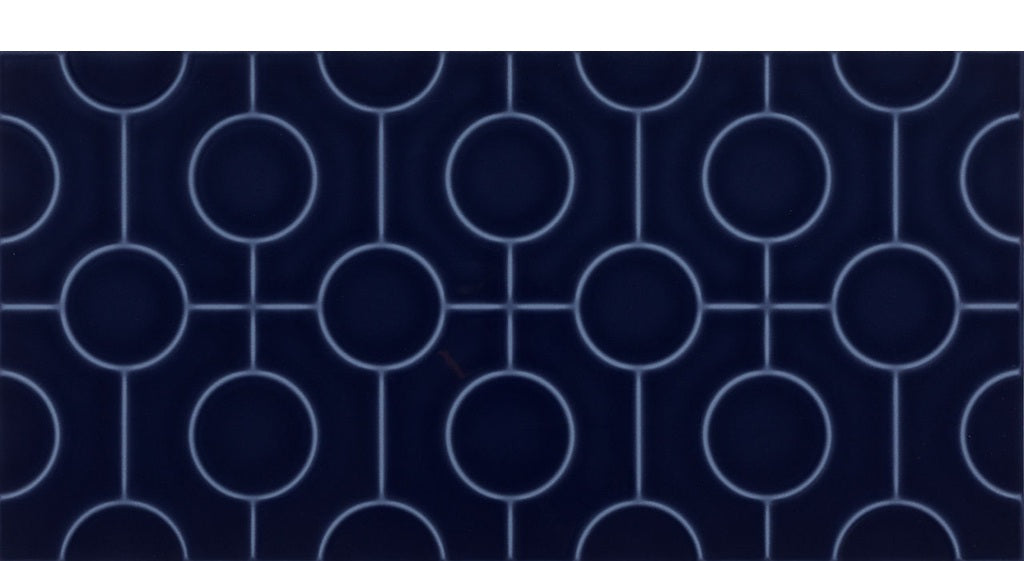 Luminique Ceramic Navy Circle K189 Tile Glossy 1