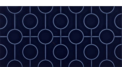 Luminique Ceramic Navy Circle K189 Tile Glossy 1
