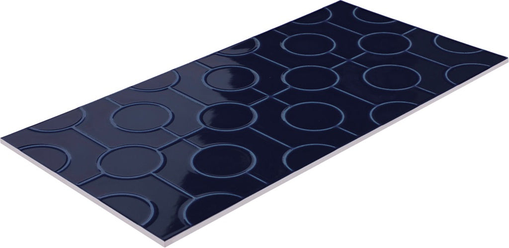 Luminique Ceramic Navy Circle K189 Tile Glossy 2