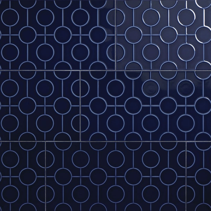 Luminique Ceramic Navy Circle K189 Tile Glossy 4
