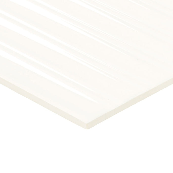 Luminique Ceramic Arctic White Fluted 0190 Tile Glossy 3