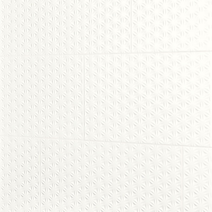 Luminique Ceramic Arctic White Weave 0190 Tile Glossy 5