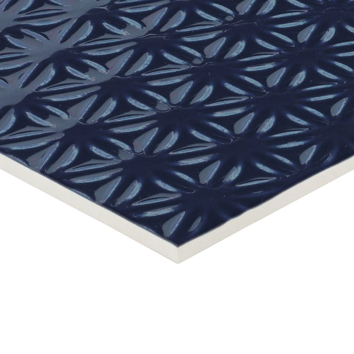 Luminique Ceramic Navy Weave K189 Tile Glossy 2