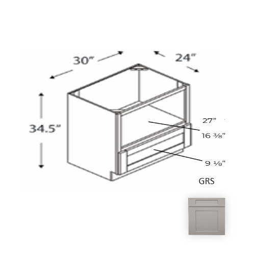 Framed Shaker Premium Wood Grey Shaker Base Cabinet Natural clear coat 1