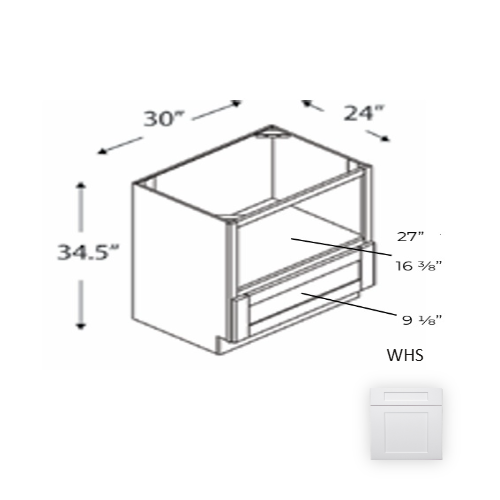 Framed Shaker Premium Wood White Shaker Base Cabinet Natural clear coat 1