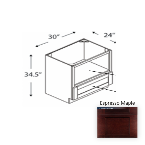 Framed Shaker Classic Wood Espresso Maple Base Cabinet Natural clear coat 1