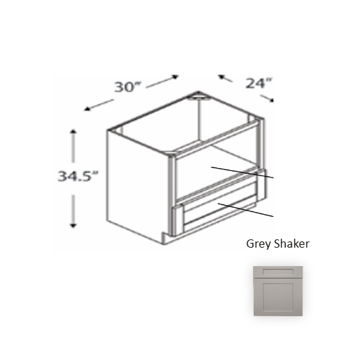 Framed Shaker Premium Wood Grey Shaker Base Cabinet Natural clear coat 1