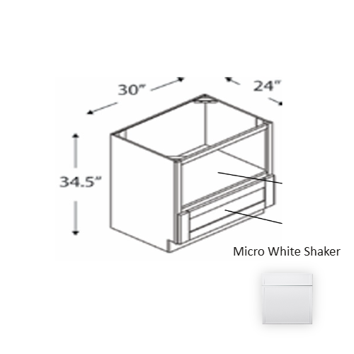Framed Shaker Premium Wood Micro White Shaker Base Cabinet Natural clear coat 1