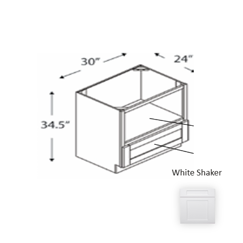 Framed Shaker Premium Wood White Shaker Base Cabinet Natural clear coat 1