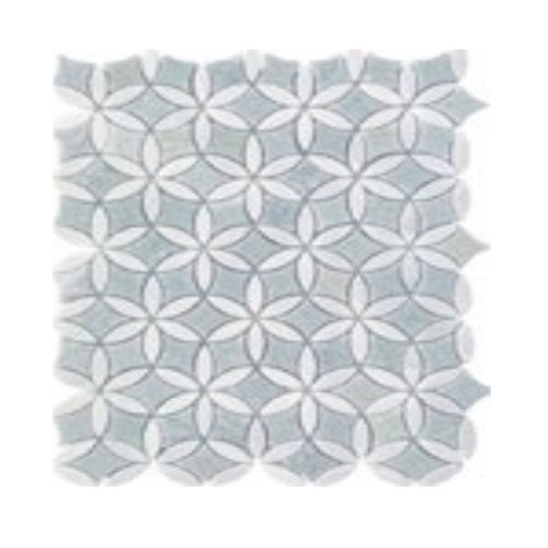 Mykonos Megali Marble Mosaic - 1.5" x 1.7" Flower