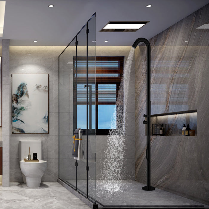 Matte Black Stainless Steel Outdoor Shower