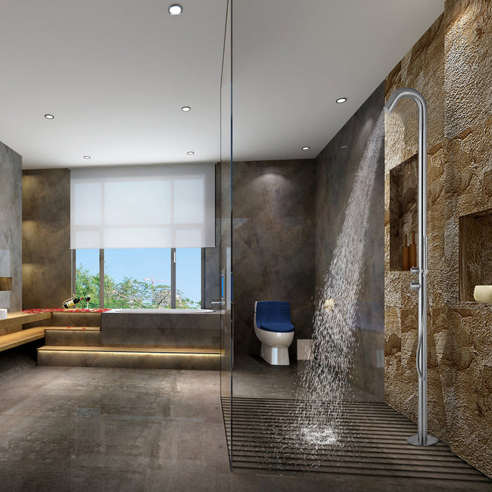 Brushed Stainless Steel Outdoor Shower