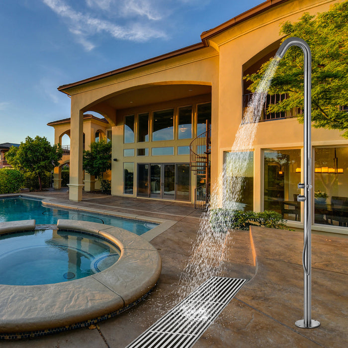 Brushed Stainless Steel Outdoor Shower