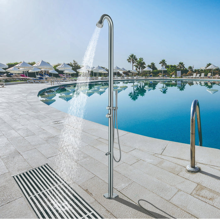 Brushed Stainless Steel Outdoor Shower