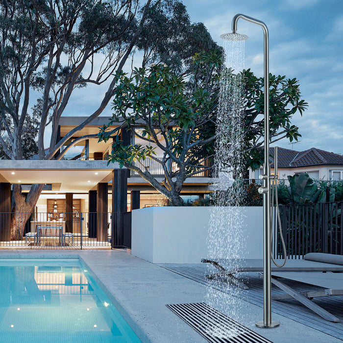 Brushed Stainless Steel Outdoor Shower