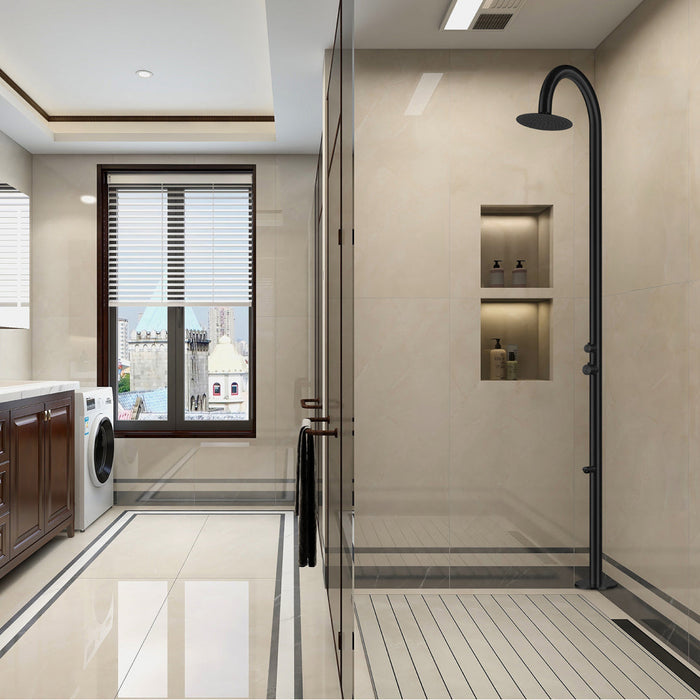 Matte Black Stainless Steel Outdoor Shower