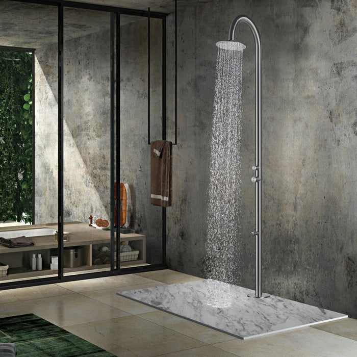 Brushed Stainless Steel Outdoor Shower