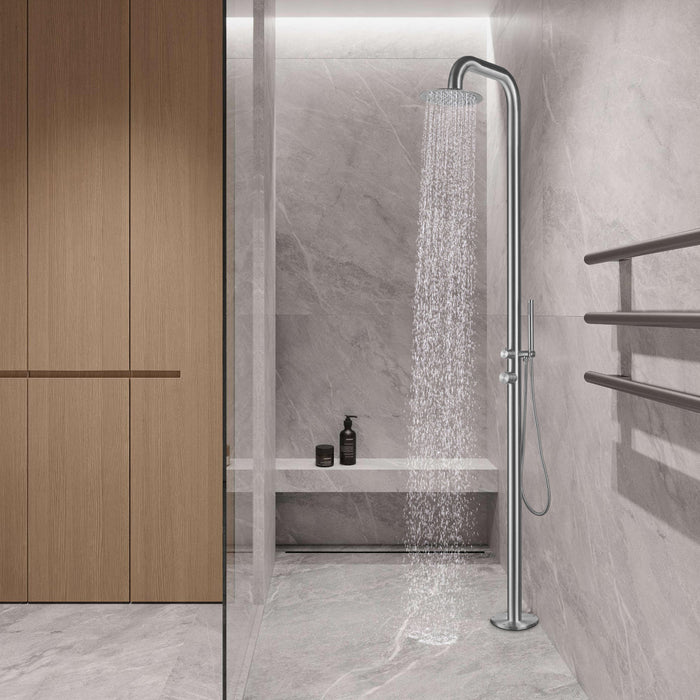 Brushed Polish Stainless Steel Outdoor Shower