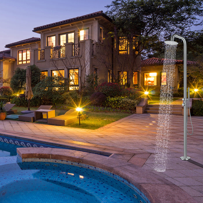 Brushed Polish Stainless Steel Outdoor Shower