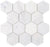 Full Sheet Sample - Ice White Hexagon Natural Stone Mosaic - 3" Honed