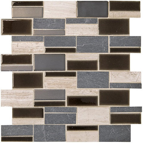 Midpark Mosaics Shadow Stone & Porcelain Mosaic - 3" x Random Lengths