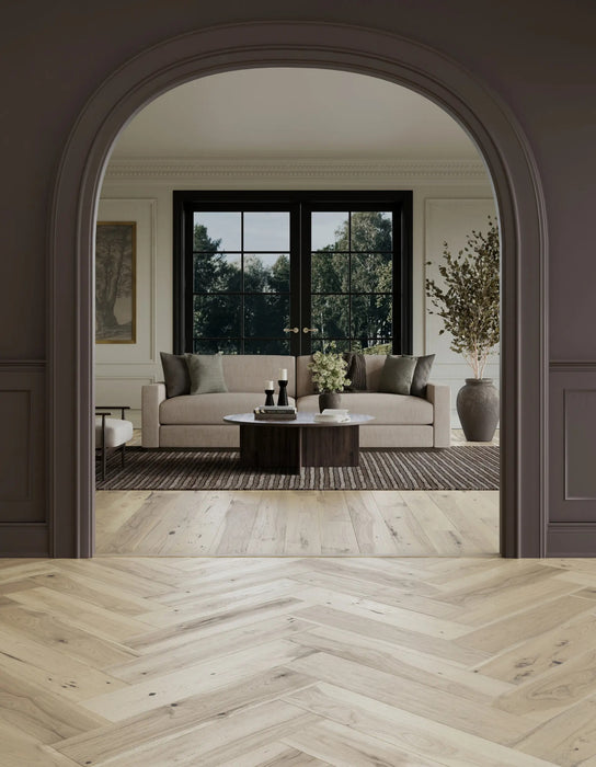 Provence Herringbone Wood Blanc Engineered Hardwood Low Lustre 3