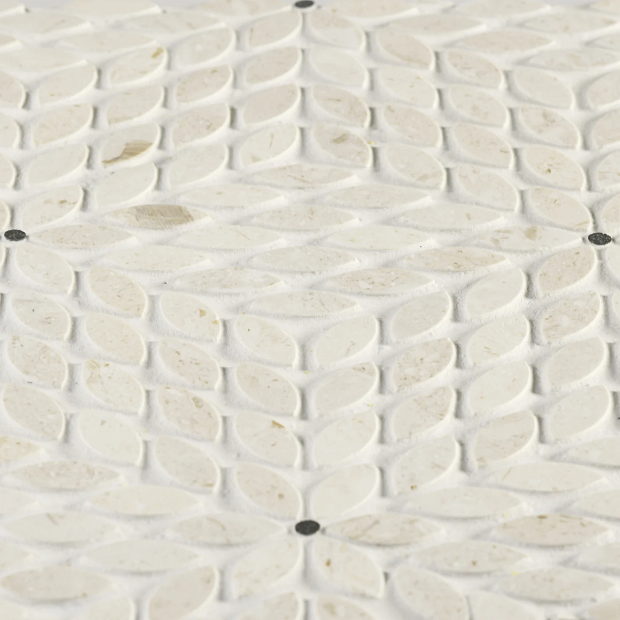 Celeste Myra Beige / Basalt Marble Mosaic - Leaf