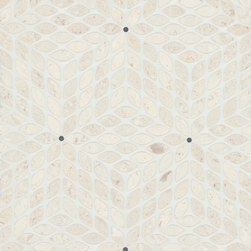 Celeste Myra Beige / Basalt Marble Mosaic - Leaf