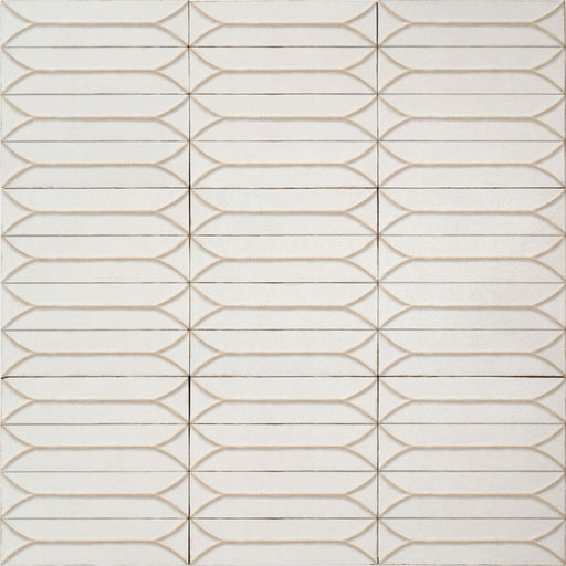 Terramater Porcelain Vanilla Wave Crest TM20 Tile Glossy 1