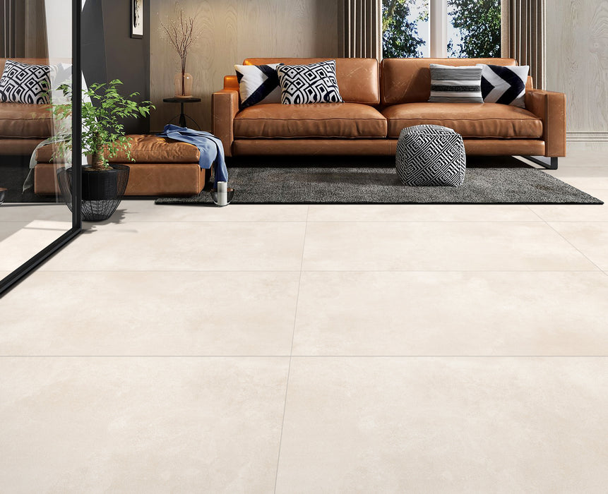 Malaga Bianco Porcelain Beige Tile Matte 2
