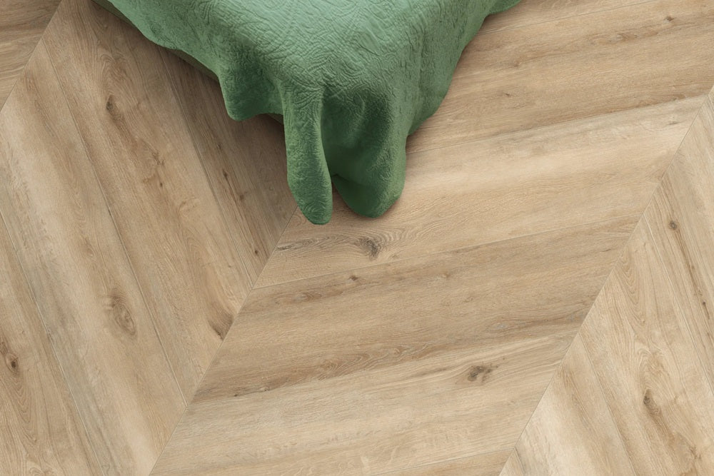 Malibu Lanai Deco Chevron Honey Porcelain Tile - Matte