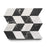 Full Tile Sample - Marble Diamante in Carrara & Nero Marquina Marble Tile - 6" x 6" x 3/8" Honed