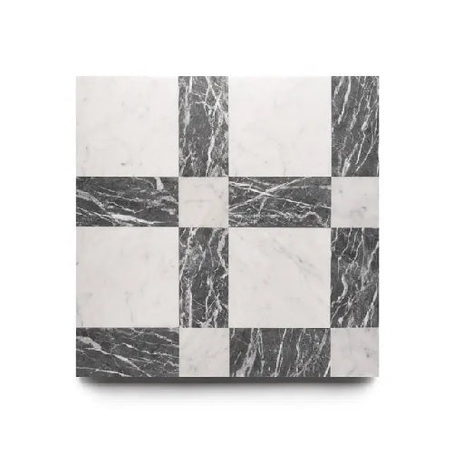 Full Tile Sample - Marble Etna in Carrara & Grigio Carnico Marble Pattern - Various Sizes x 3/8" Honed