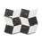 Full Tile Sample - Marble Lombardy in Carrara & Nero Marquina Marble Pattern - Various Sizes x 3/8" Honed