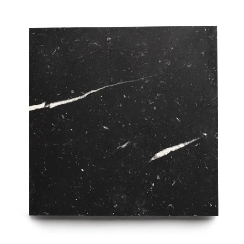 Full Tile Sample - Marble Nero Marquina Marble Tile - 12" x 12" x 3/8" Honed