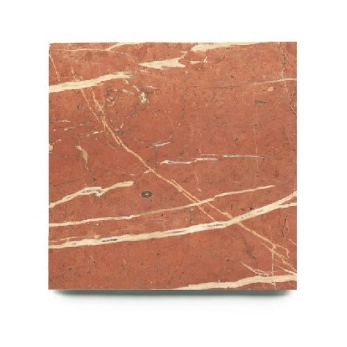 Full Tile Sample - Marble Rosso Alicante Marble Tile - 12" x 12" x 3/8" Honed