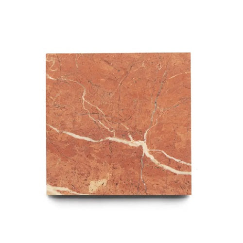Full Tile Sample - Marble Rosso Alicante Marble Tile - 6" x 6" x 3/8" Honed