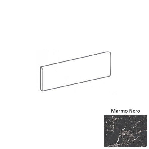 Marbles Marmo Nero Porcelain Floor & Wall Trim - 3" x 12" Bullnose