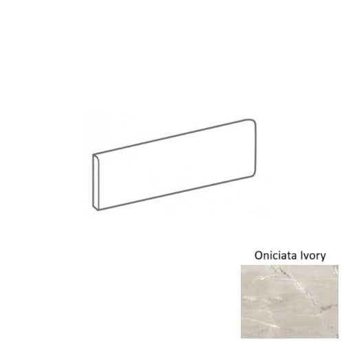 Marbles Oniciata Ivory Porcelain Floor & Wall Trim - 3" x 12" Bullnose
